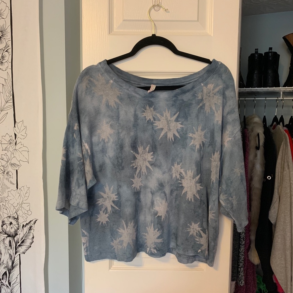 Free People Starry Wide Neck Slouchy Tee